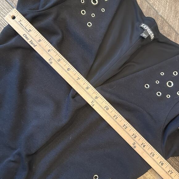 Express Women's Bodycon Grommet Mini Dress Black Size M - Picture 8 of 9